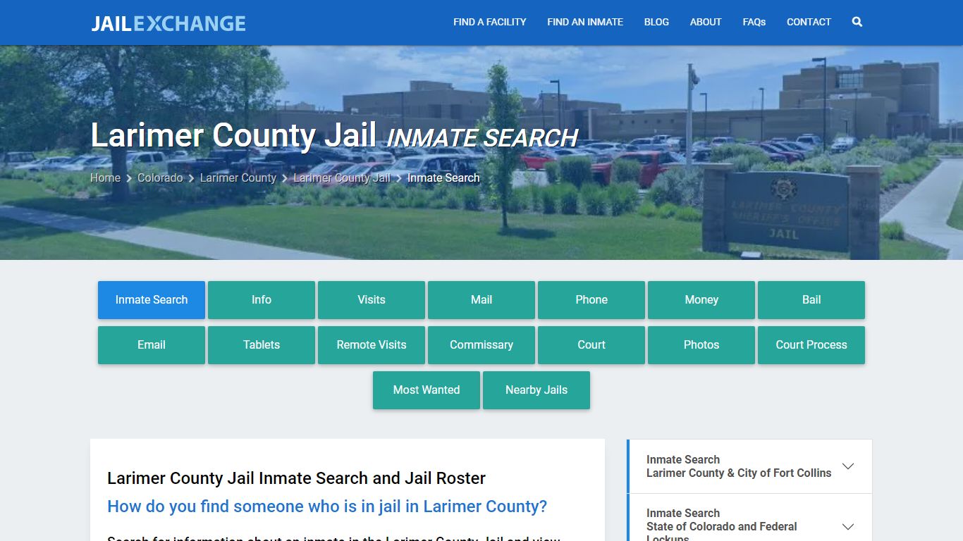 Larimer County Jail Inmate Search - Jail Exchange